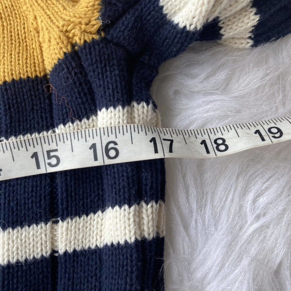 Tommy Hilfiger Sweater Sz S Button Up Thick Knit Cardigan Stripes Yellow Work - Picture 9 of 11